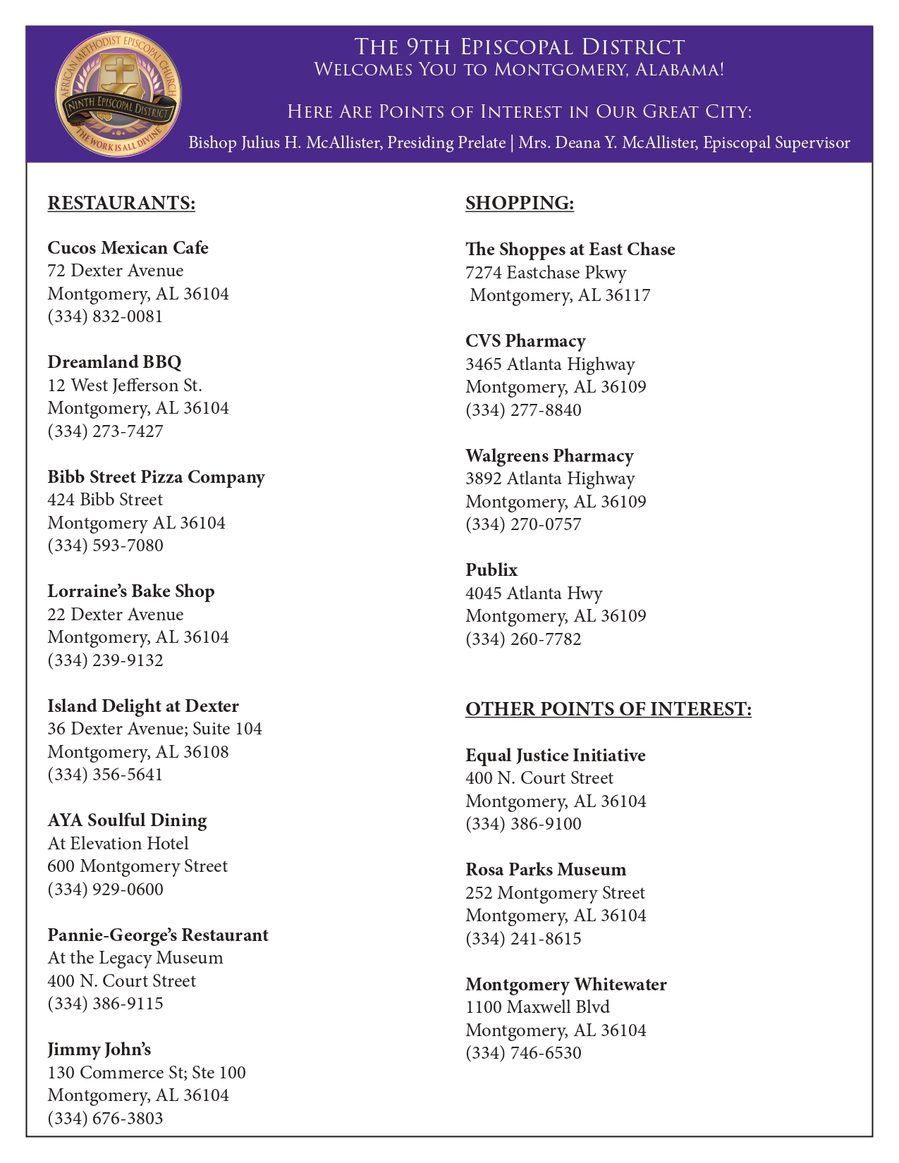 Montgomery Points of Interest